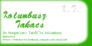 kolumbusz takacs business card